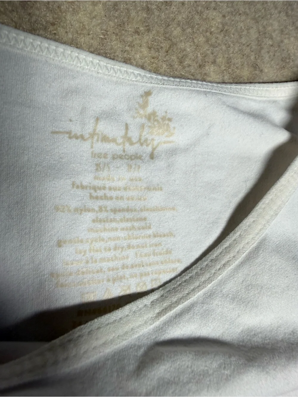 Free People White Ribbed Halter Tank